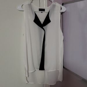White and black blouse